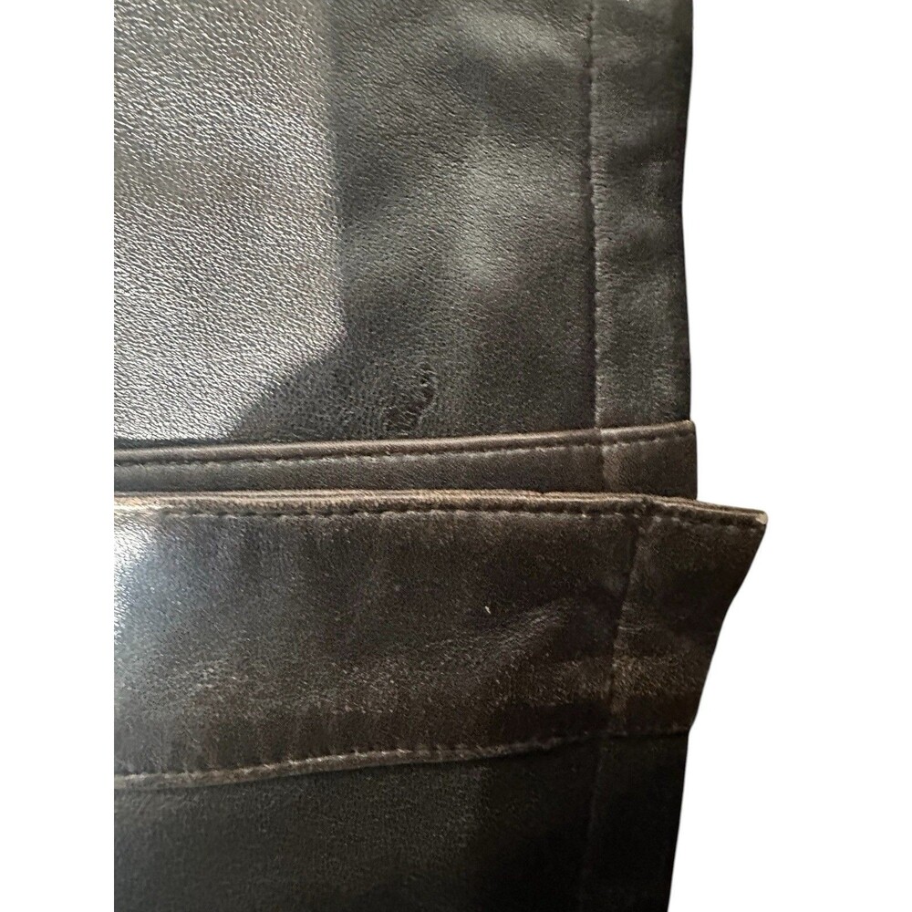 Vintage Wilsons Leather Maxima Women's Brown Genuine Leather Jacket XL Button Up - Picture 14 of 16